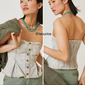 NWT Anthropologie Buttondown Denim Corset. Size medium